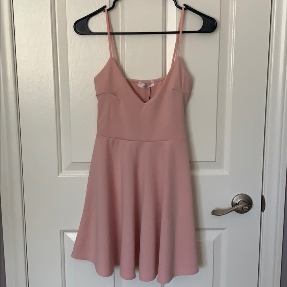 Missguided Petite Strappy Scuba Skater Dress